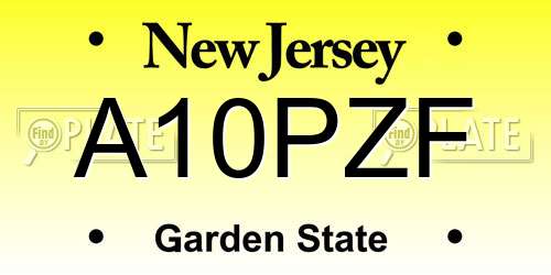 A10PZF New Jersey License Plate