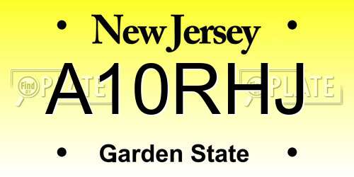 A10RHJ New Jersey License Plate