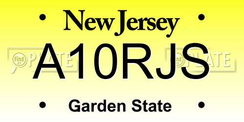 A10RJS New Jersey License Plate