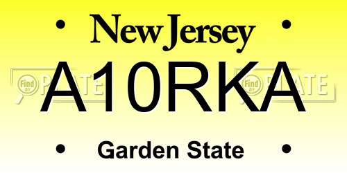A10RKA New Jersey License Plate