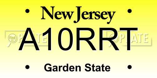 A10RRT New Jersey License Plate