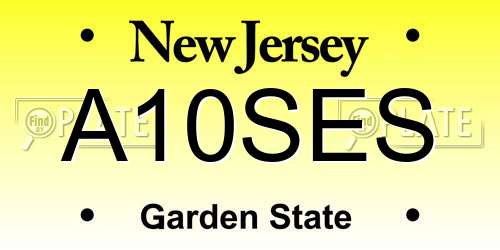 A10SES New Jersey License Plate