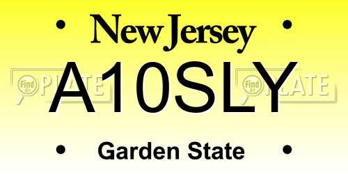 A10SLY New Jersey License Plate