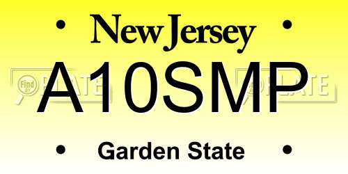 A10SMP New Jersey License Plate
