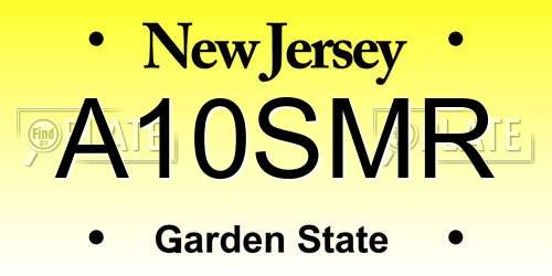 A10SMR New Jersey License Plate