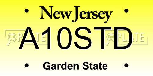 A10STD New Jersey License Plate
