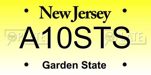 A10STS New Jersey License Plate