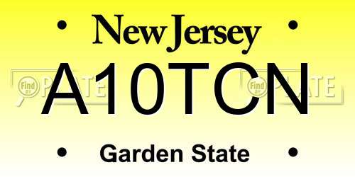 A10TCN New Jersey License Plate