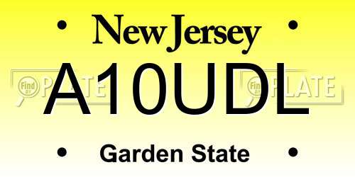 A10UDL New Jersey License Plate