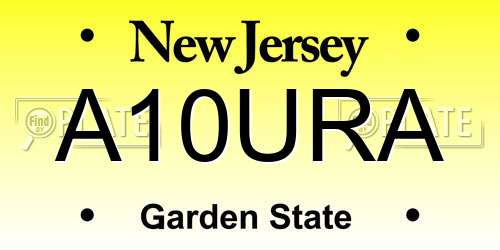 A10URA New Jersey License Plate