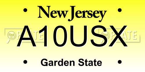 A10USX New Jersey License Plate