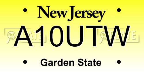 A10UTW New Jersey License Plate