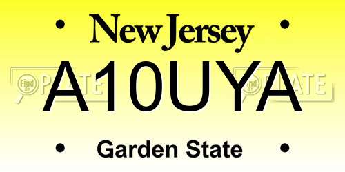 A10UYA New Jersey License Plate
