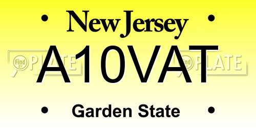 A10VAT New Jersey License Plate