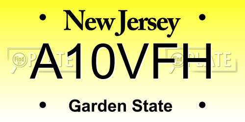 A10VFH New Jersey License Plate