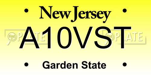 A10VST New Jersey License Plate
