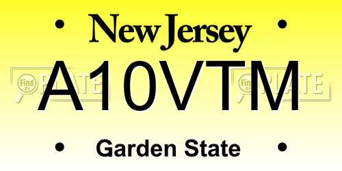 A10VTM New Jersey License Plate