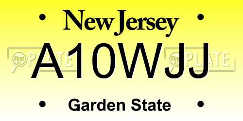 A10WJJ New Jersey License Plate