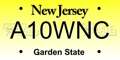 A10WNC New Jersey License Plate
