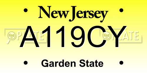 A119CY New Jersey License Plate