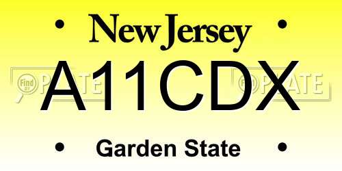 A11CDX New Jersey License Plate