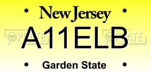 A11ELB New Jersey License Plate