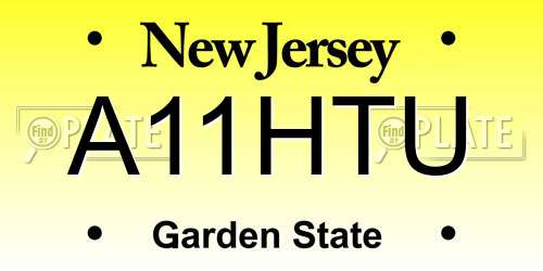 A11HTU New Jersey License Plate