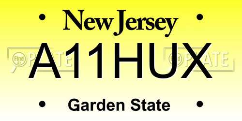 A11HUX New Jersey License Plate