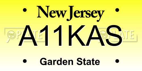 A11KAS New Jersey License Plate