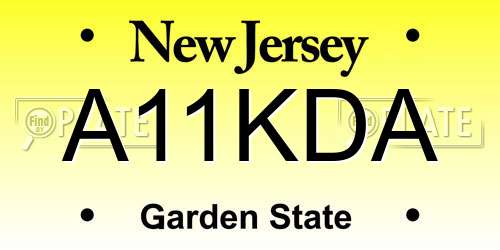 A11KDA New Jersey License Plate