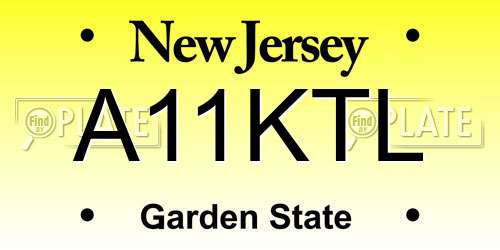 A11KTL New Jersey License Plate