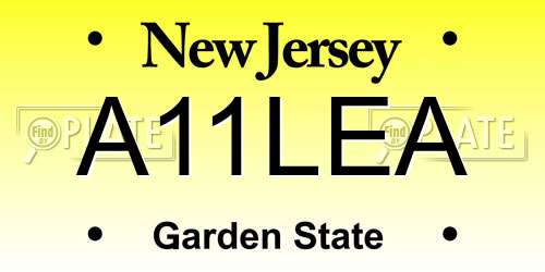 A11LEA New Jersey License Plate