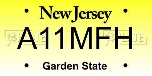 A11MFH New Jersey License Plate