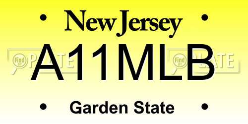 A11MLB New Jersey License Plate