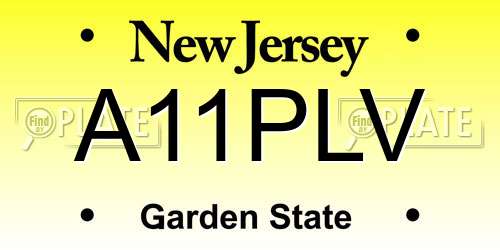A11PLV New Jersey License Plate