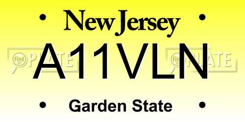 A11VLN New Jersey License Plate
