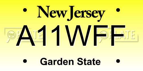 A11WFF New Jersey License Plate