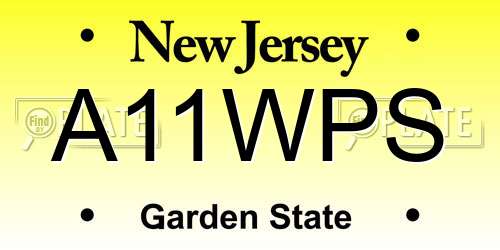 A11WPS New Jersey License Plate