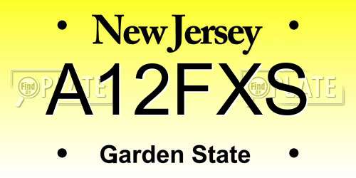 A12FXS New Jersey License Plate