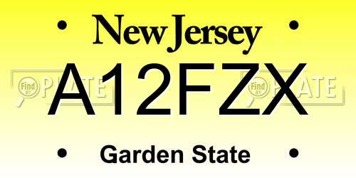 A12FZX New Jersey License Plate