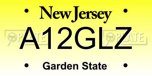 A12GLZ New Jersey License Plate