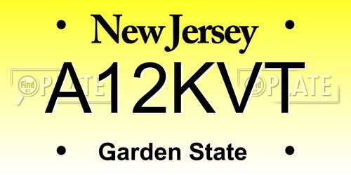 A12KVT New Jersey License Plate