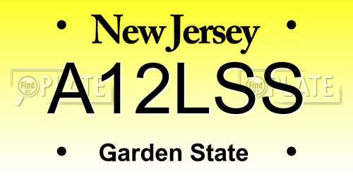 A12LSS New Jersey License Plate