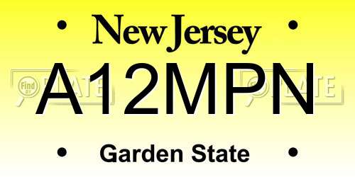 A12MPN New Jersey License Plate
