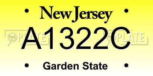 A1322C New Jersey License Plate