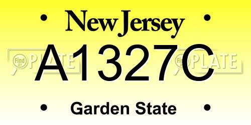 A1327C New Jersey License Plate