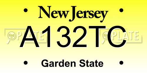 A132TC New Jersey License Plate