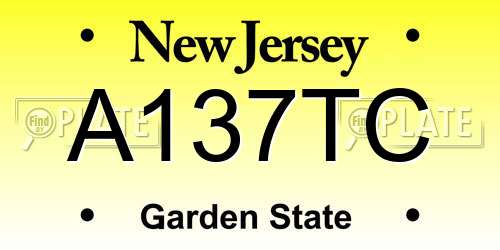 A137TC New Jersey License Plate