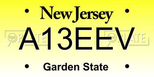 A13EEV New Jersey License Plate