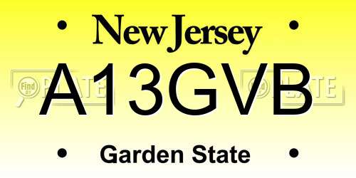 A13GVB New Jersey License Plate